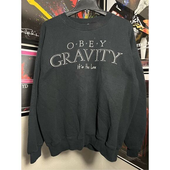 Vintage Y2K Obey Gravity It’s The Law Sweater - Picture 1 of 4